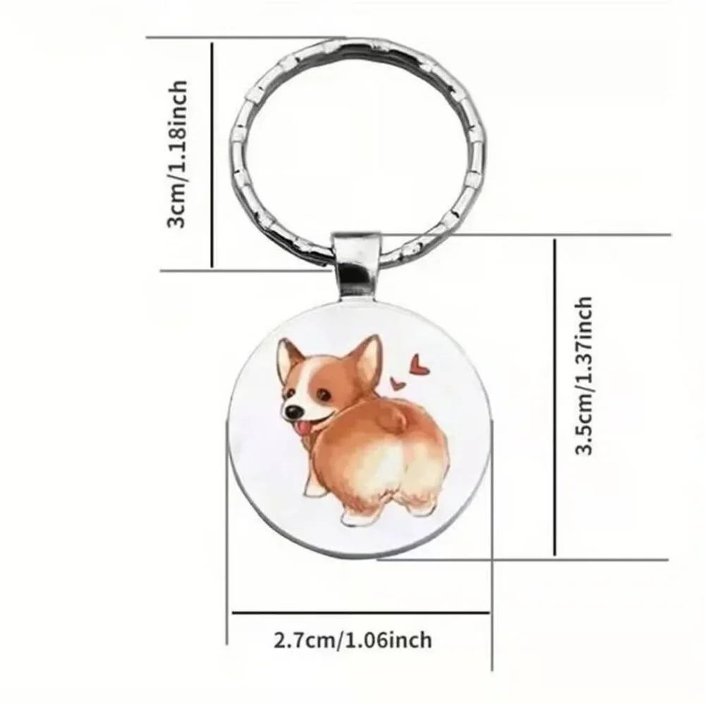 Stainless Steel CORGI Dog Keyring Keychain Accessory